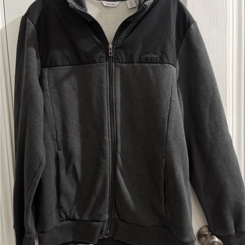 Calvin Klein Charcoal and White Fleece Jacket